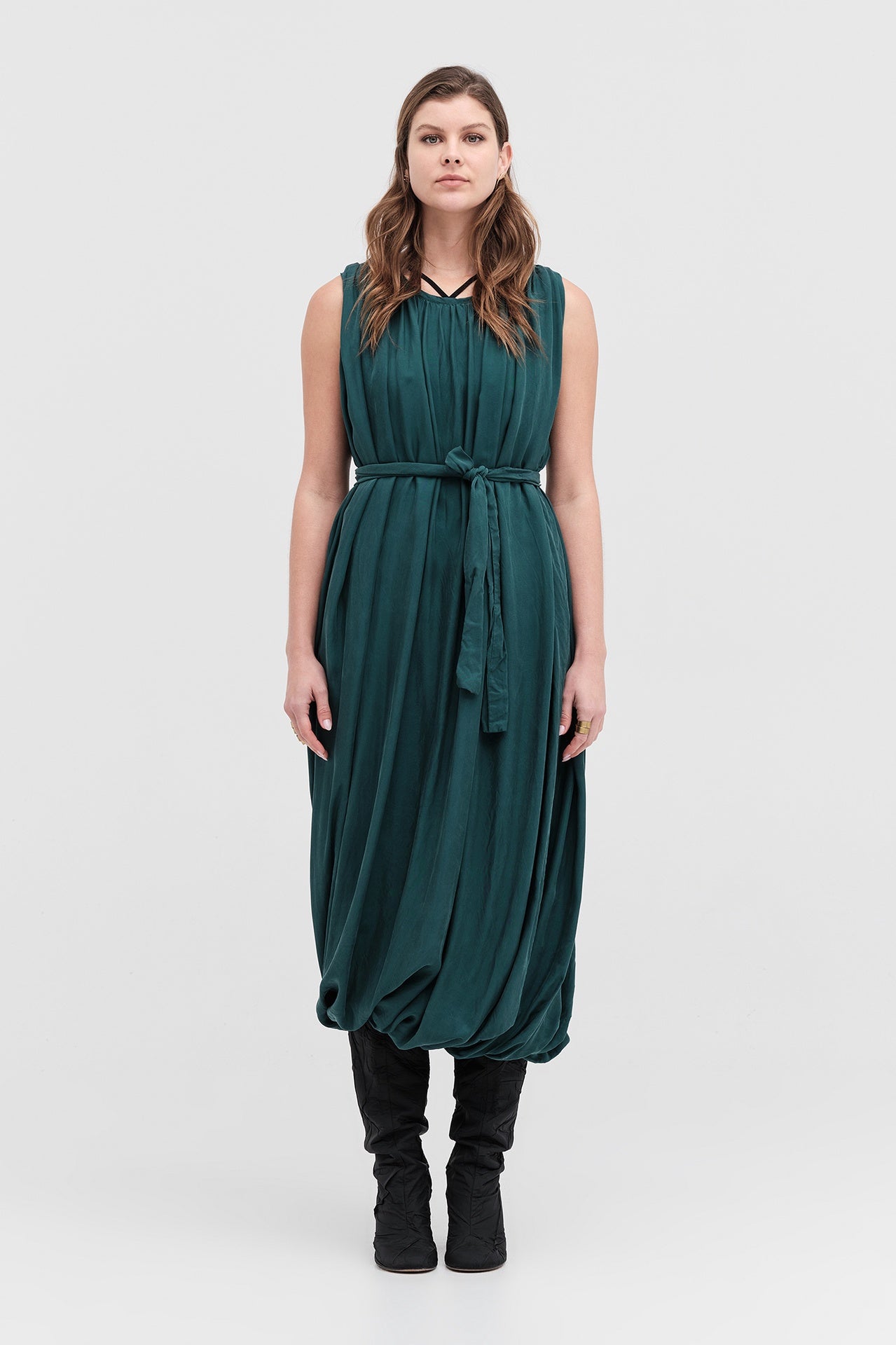 mineral green dress Embellished Strapless Cowl-Neck Mini Dress in Emerald Green - 6 main image 1