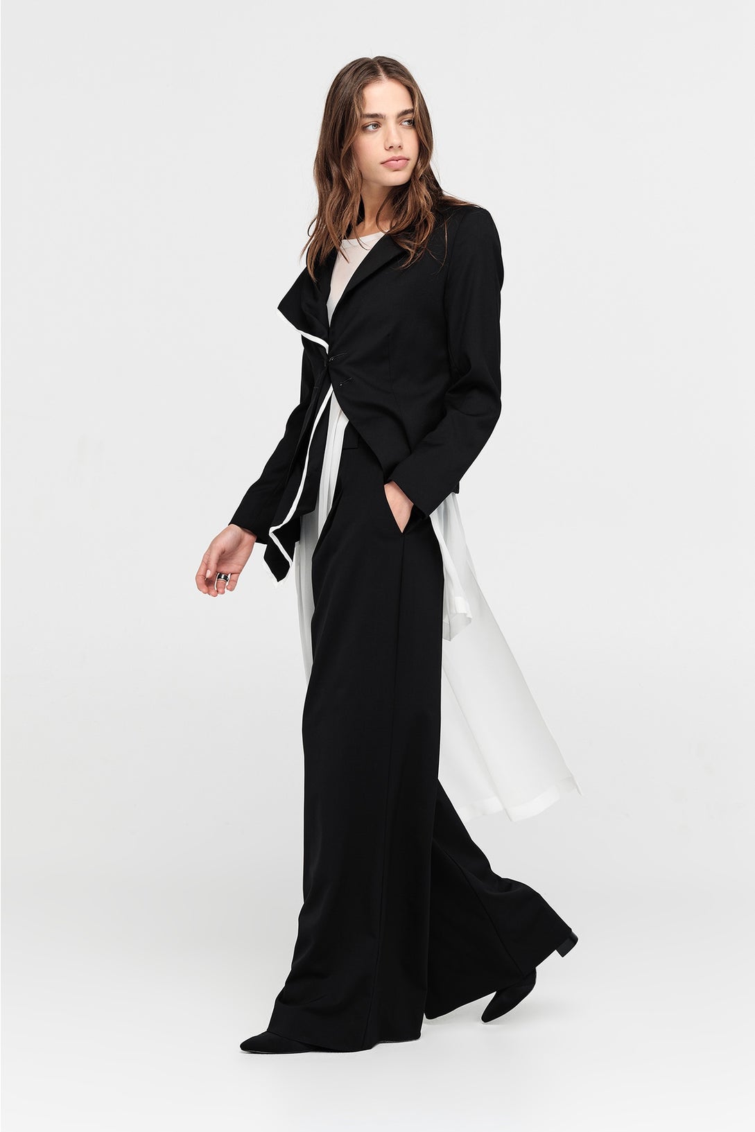 Draped Sequence Jacket - Black/ivory in Black