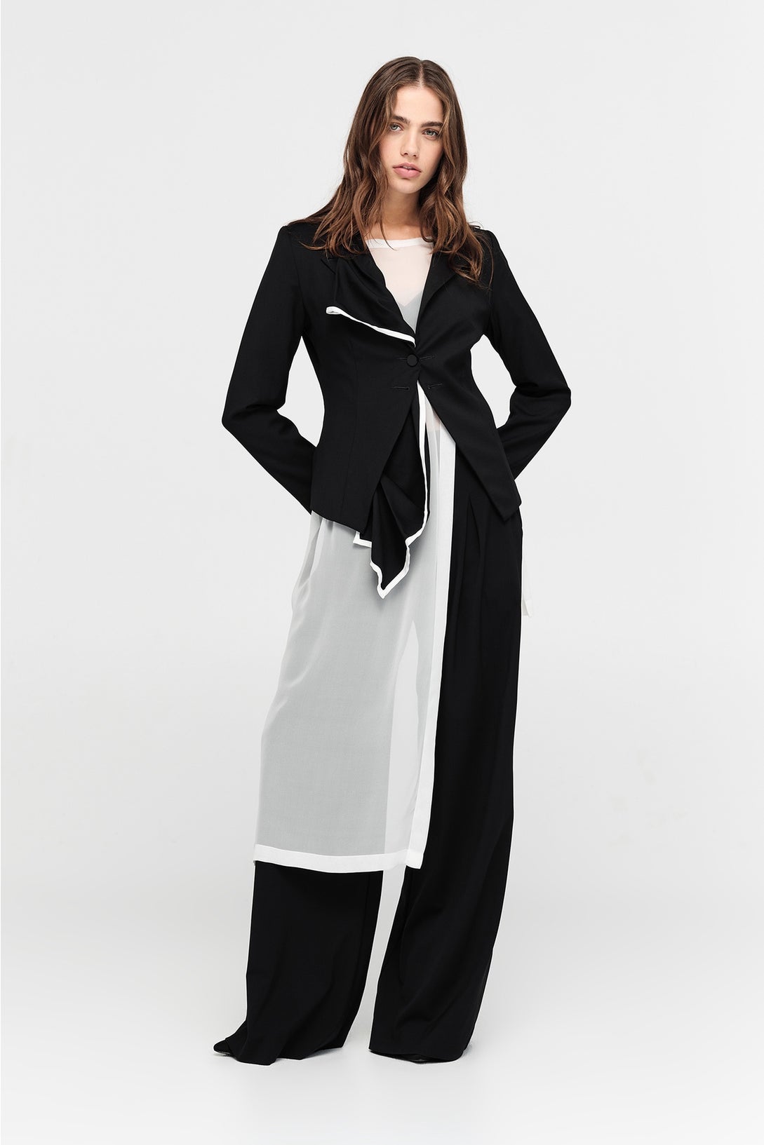 Draped Sequence Jacket - Black/ivory in Black