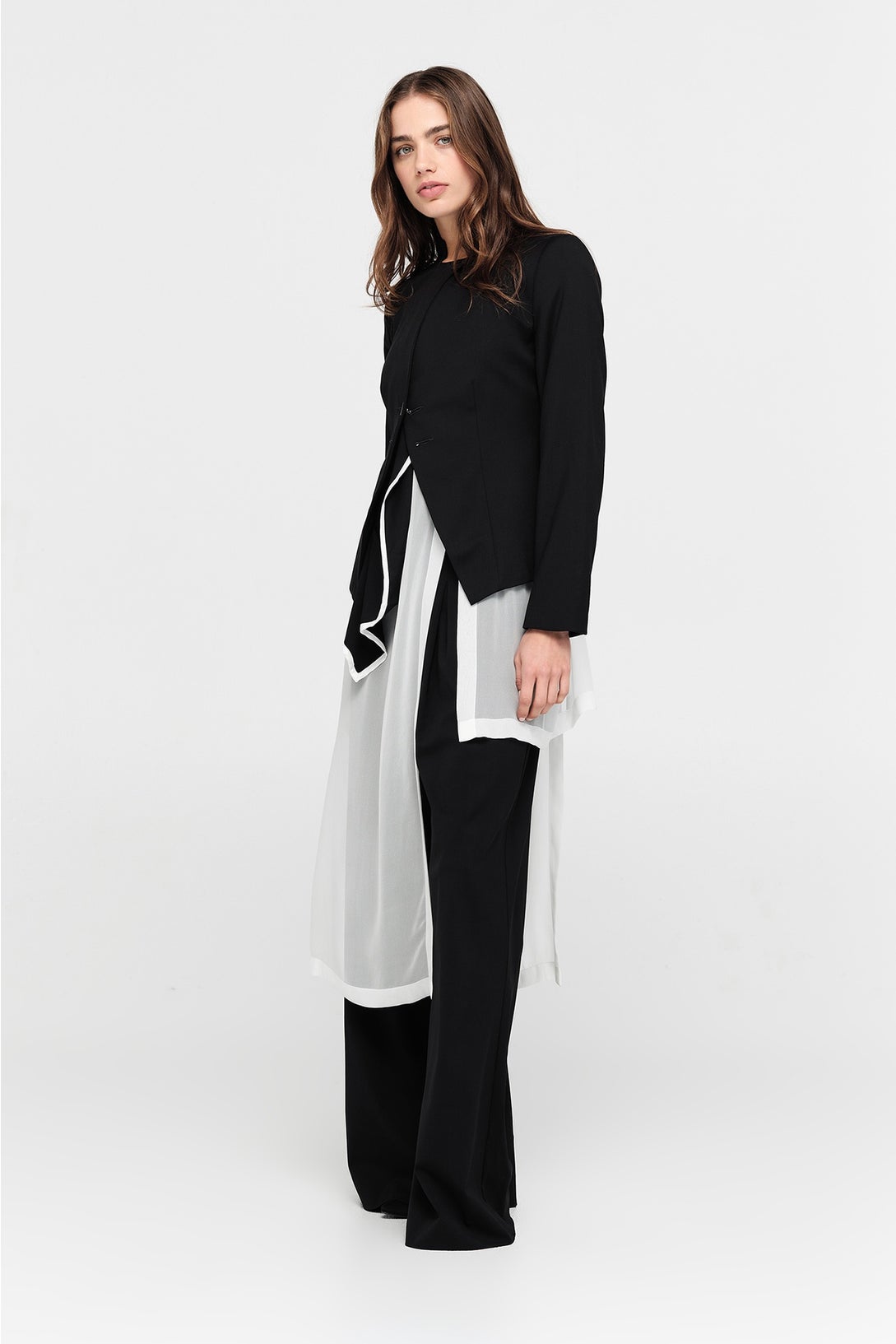 Draped Sequence Jacket - Black/ivory in Black