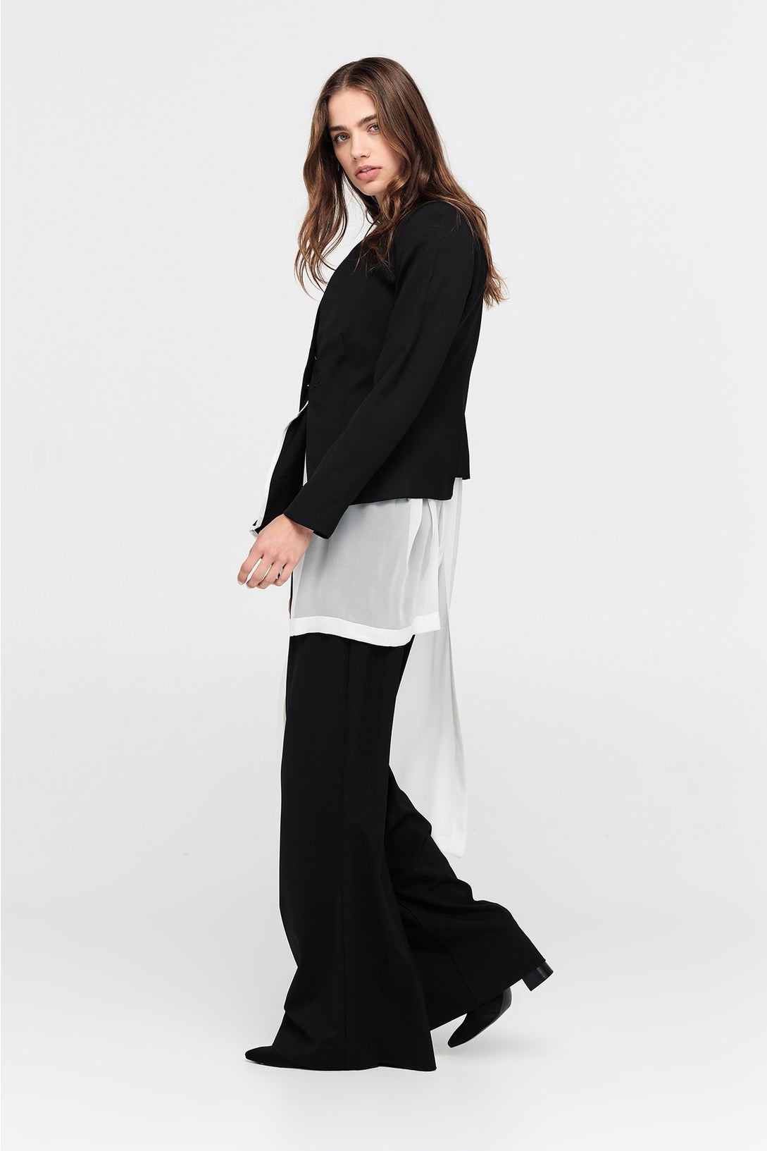 Draped Sequence Jacket - Black/ivory in Black