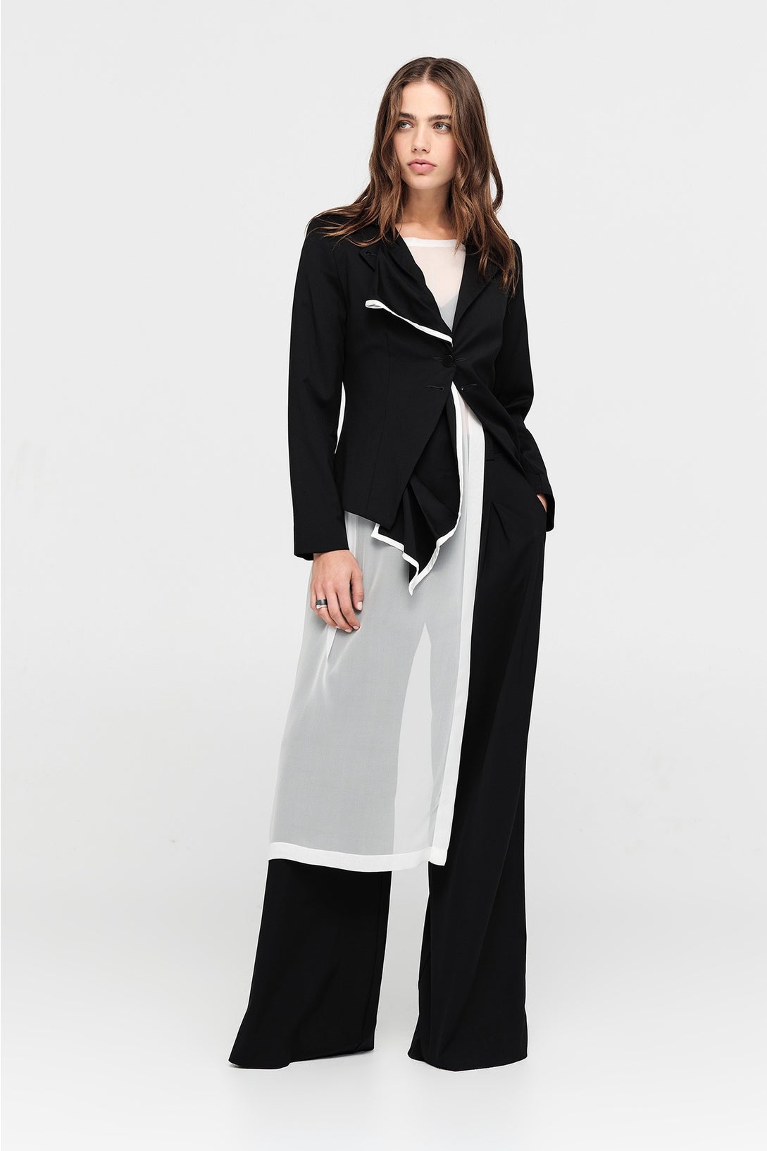 Draped Sequence Jacket - Black/ivory in Black
