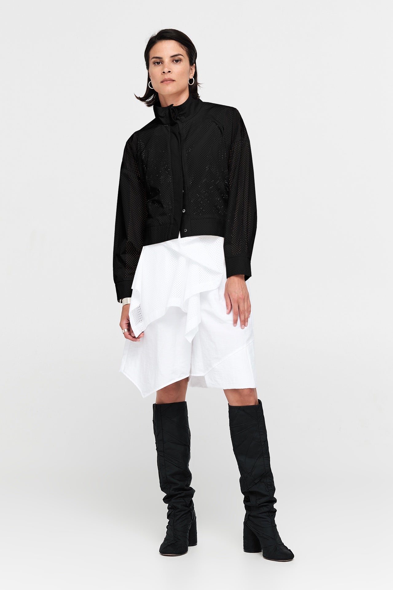 Perforated Veer Jacket - Black Perforated in Black