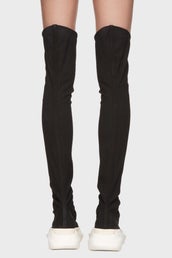 Abstract Stockings Boots - Black / Milk in Black - The Shelter