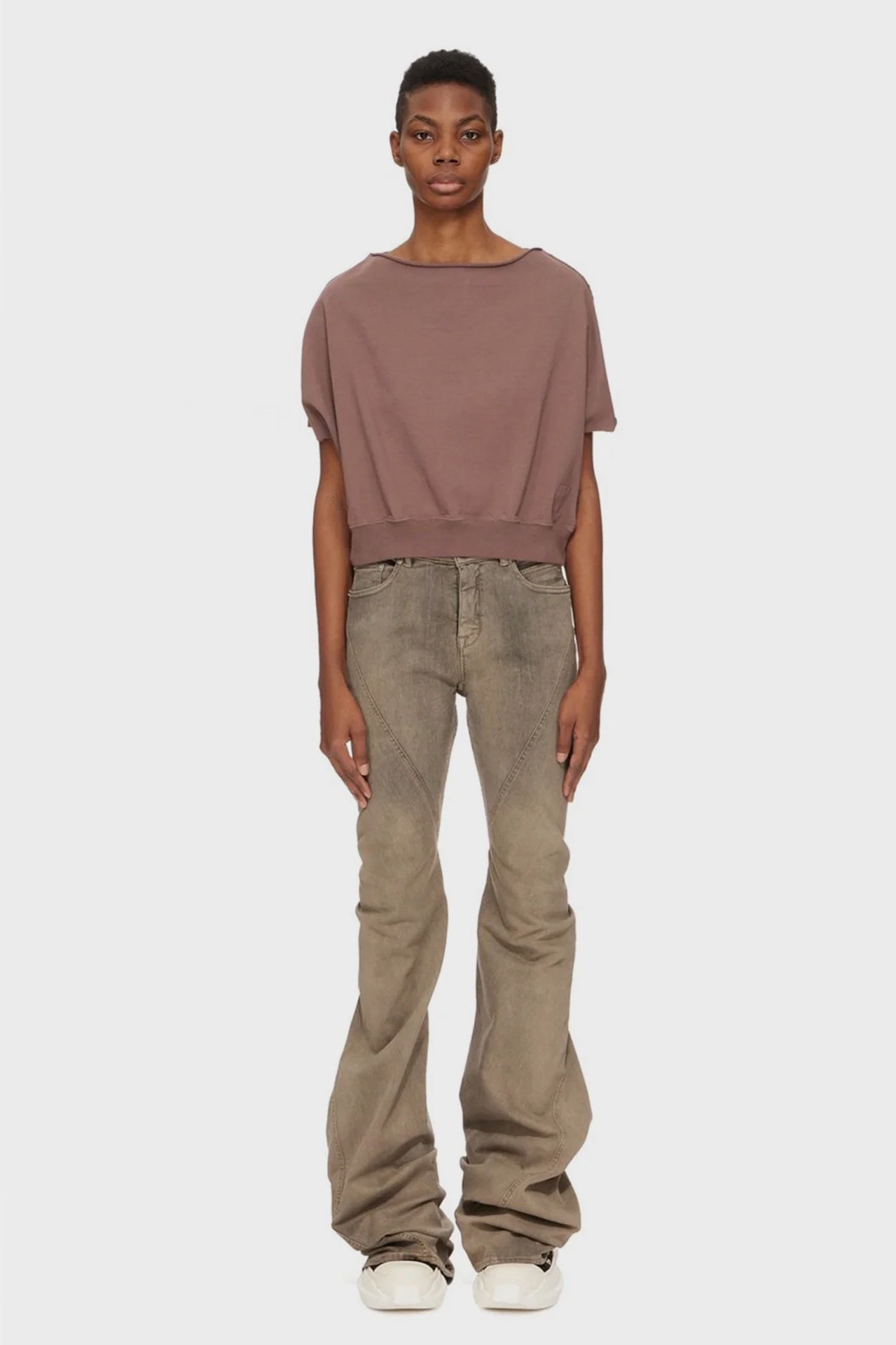 希少新品【Rick Owens DRKSHDW】Bias Boot Cut Gray Porterville Bias Bootcut Jeans by Rick Owens DRKSHDW on