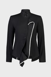 Draped Sequence Jacket - Black/ivory in Black