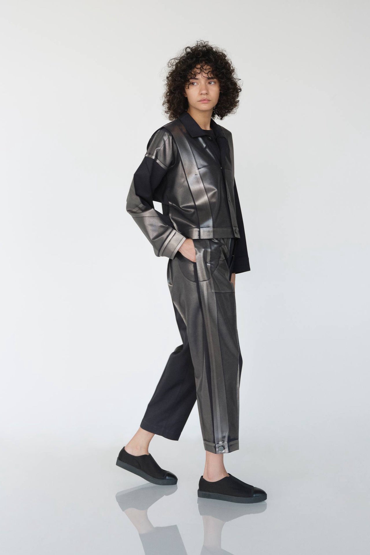 Tucked Foil Jacket - Black in Black - The Shelter