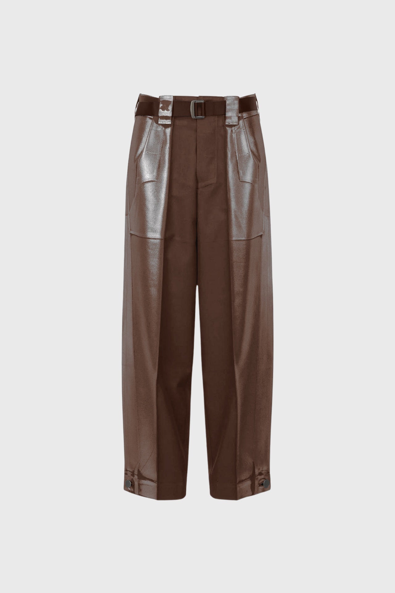 Tucked Foil Pants - Brown in Brown - The Shelter