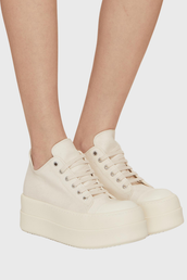 Double Bumper Low Sneaks - Natural / Milk in White - The Shelter