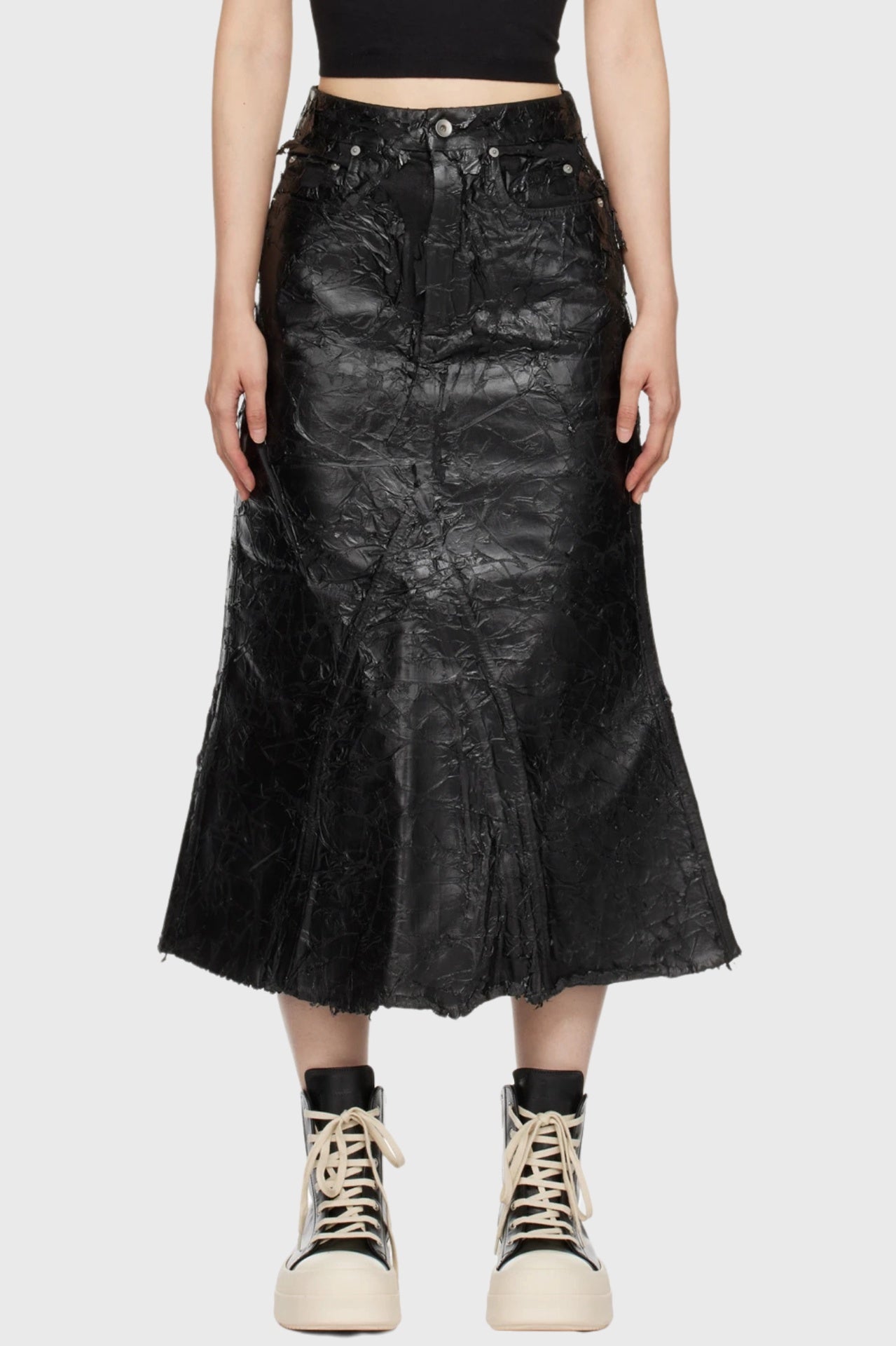 Godet Skirt - Black in Black - The Shelter