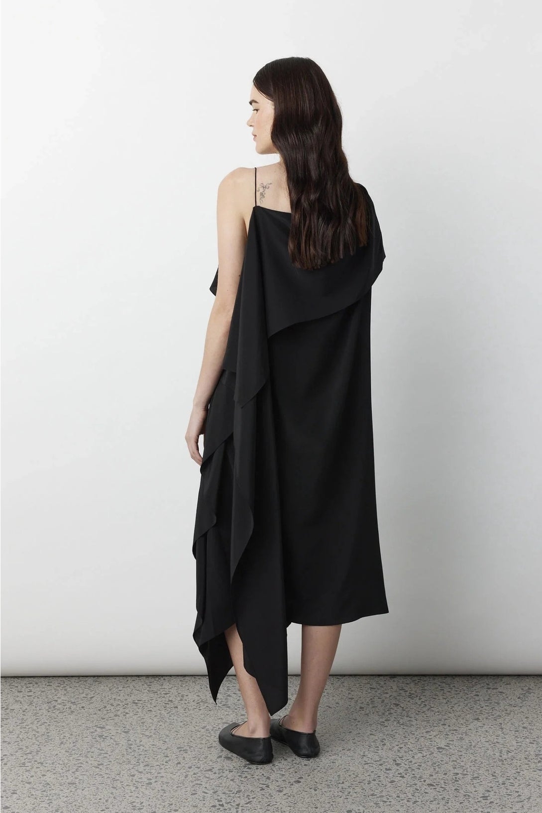 princess polly baby blue dress Origami Drape Dress Silk - Black in Black