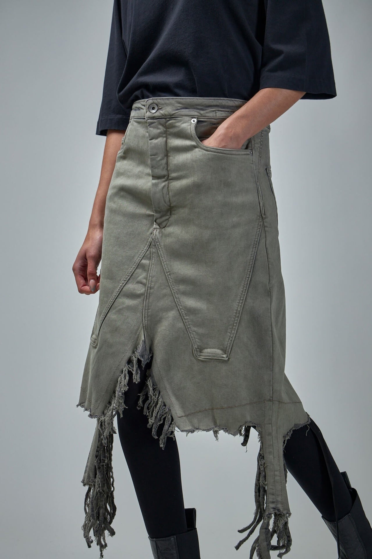 Slivered Skirt - Mineral Fringed in Blue - The Shelter