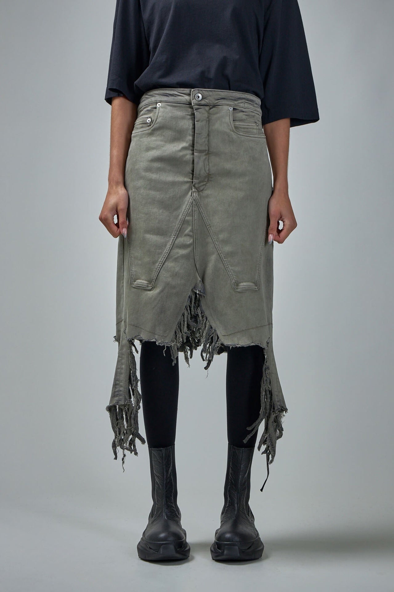 Slivered Skirt - Mineral Fringed in Blue - The Shelter