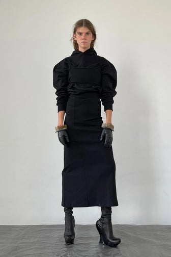 Panel Rib Skirt - Black
